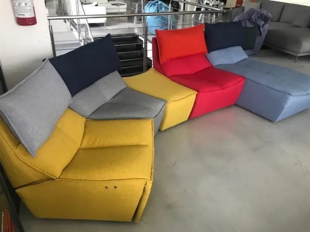 Calia Divano con penisola in Tessuto Hip hop- Divani