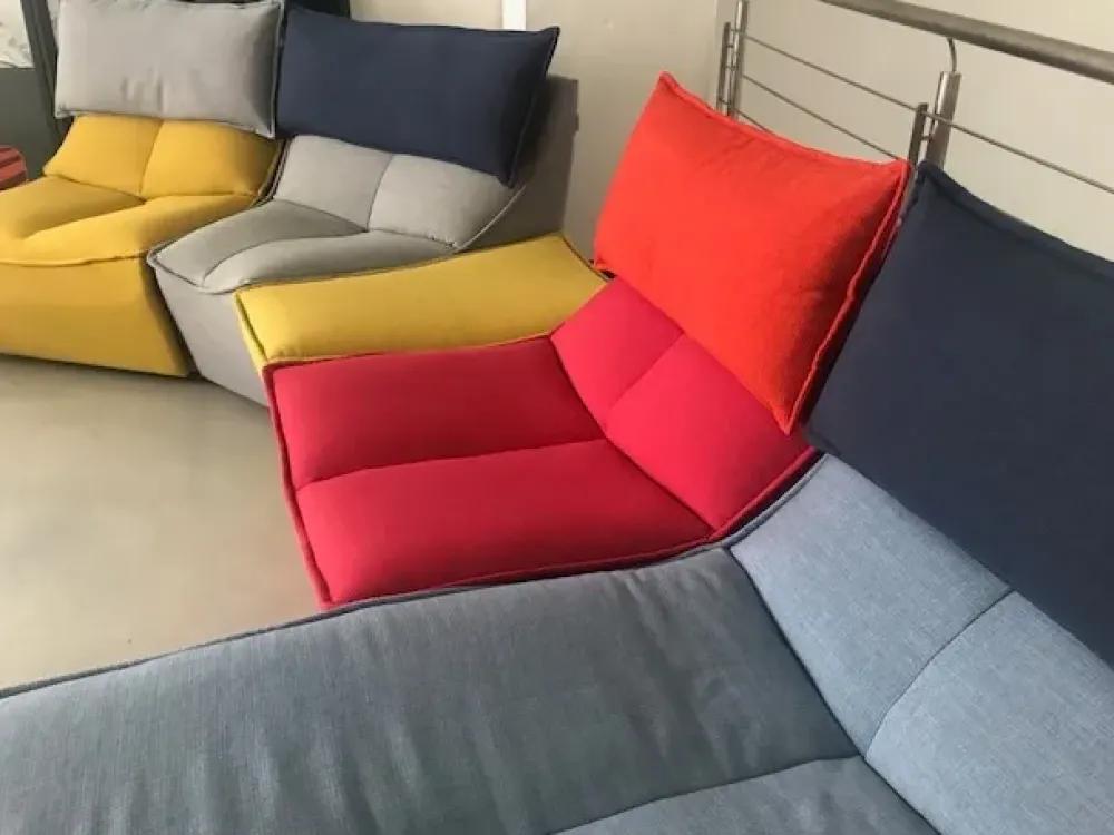 Calia Divano con penisola in Tessuto Hip hop- Divani