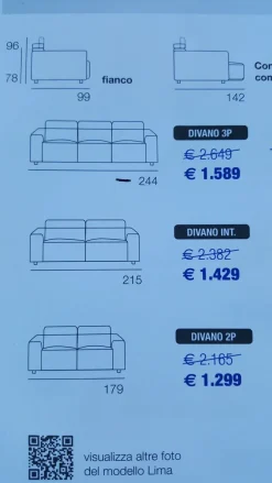 Divano Con penisola Lima a 1429€^Salvetti Outlet