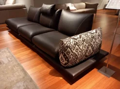 Calia Divano con penisola Modello pralin pelle ad un prezzo imperdibile- Divani