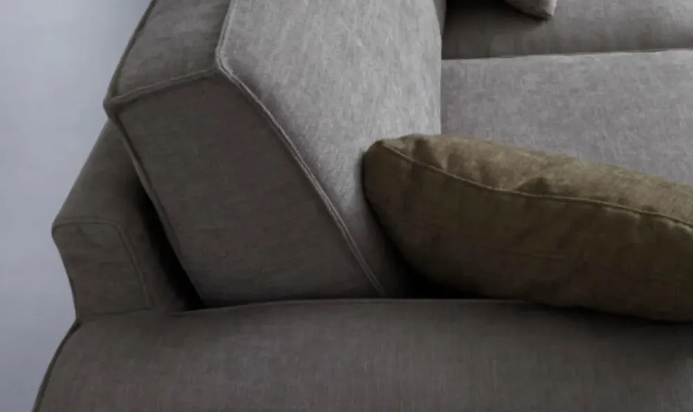 Md work Divano con penisola modello Divano penisola reversibile tessuto anti macchia di in offerta- Divani