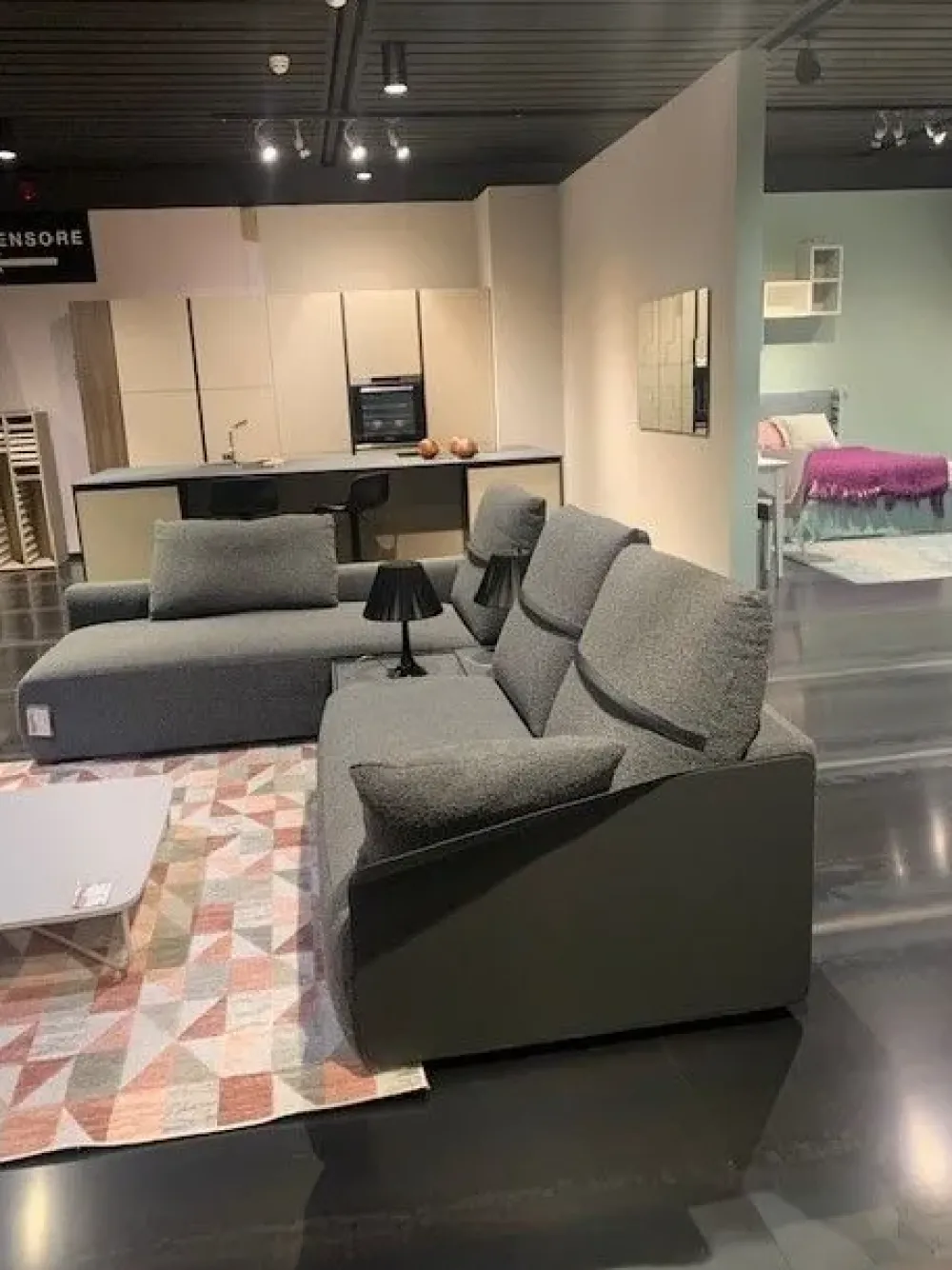 Divano con penisola Deep real PREZZI OUTLET sconto 40%^Samoa