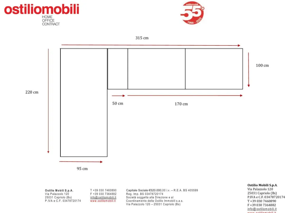 Divano con penisola Deep real PREZZI OUTLET sconto 40%^Samoa
