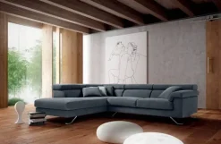 Samoa Divano con penisola Shine in Tessuto a 2590€- Divani