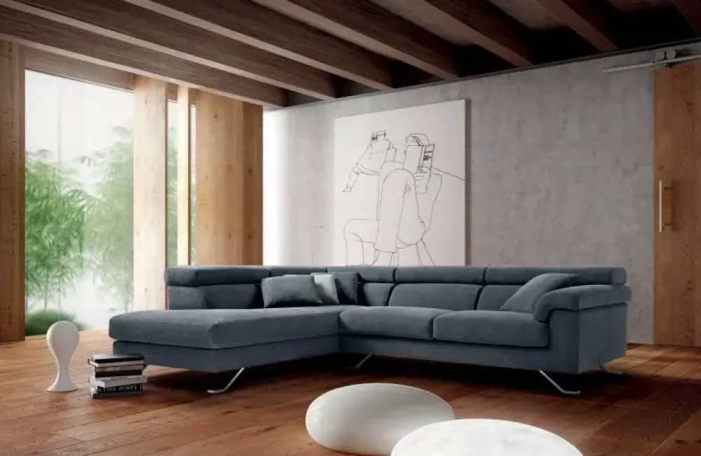 Samoa Divano con penisola Shine in Tessuto a 2590€- Divani