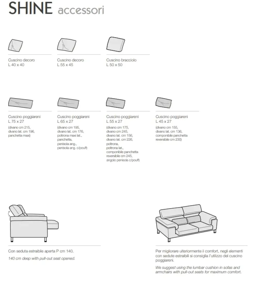 Samoa Divano con penisola Shine in Tessuto a 2590€- Divani