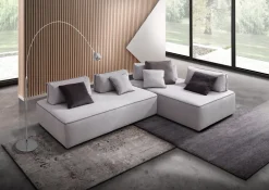 Biel Divano con penisola tessuto in misto piuma   a prezzo scontato- Divani