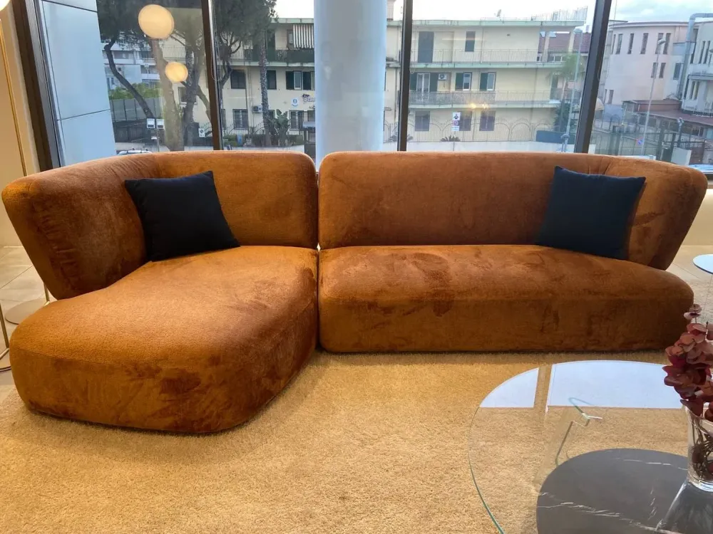 Divano Con penisola tessuto modello Londy di^Lago