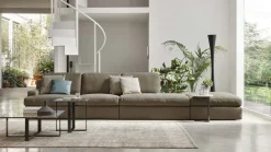 Divano con penisola tessuto modello Oxford regular di^Rosini Sale