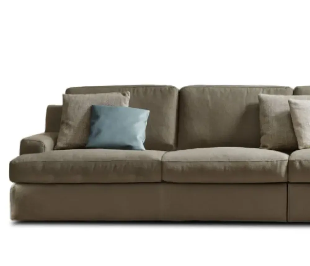 Divano con penisola tessuto modello Oxford regular di^Rosini Sale