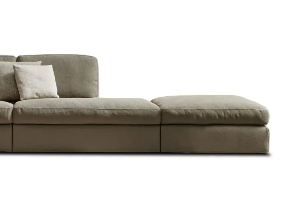 Divano con penisola tessuto modello Oxford regular di^Rosini Sale