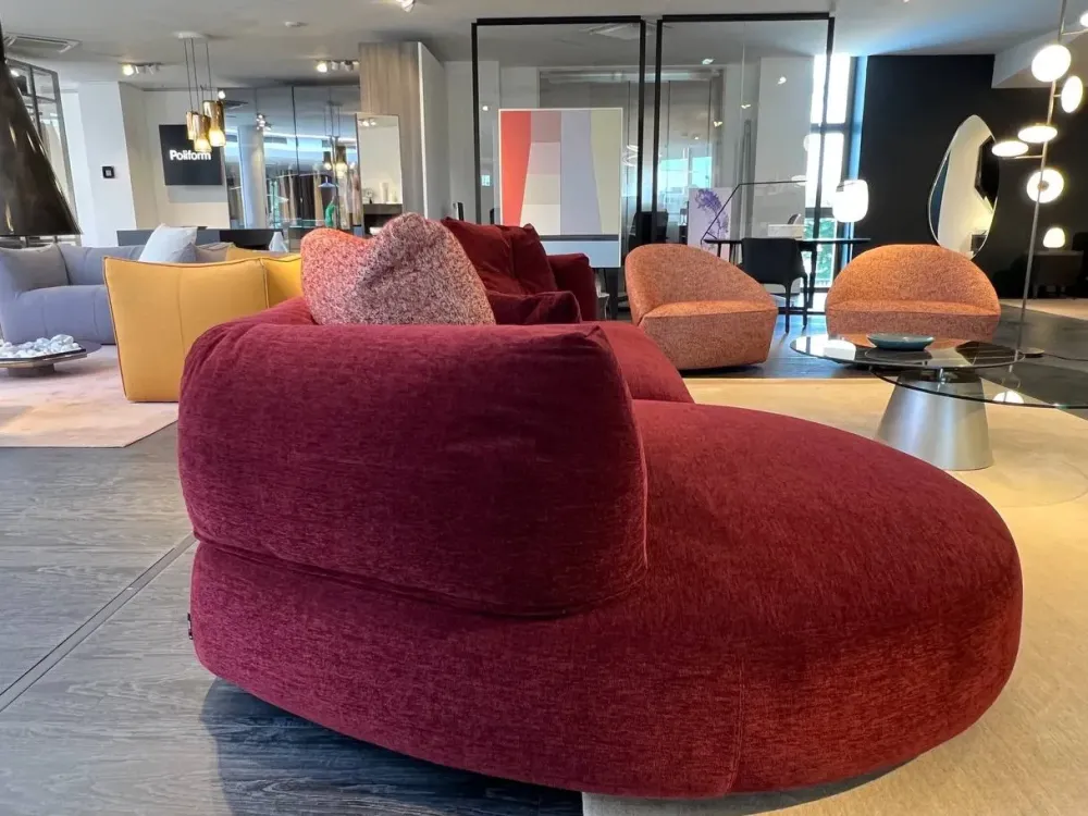 Desirèe Divano Con penisola tessuto modello Ethia di- Divani