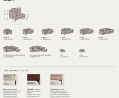 Samoa Divano Crisp in Tessuto a prezzo scontato- Divani