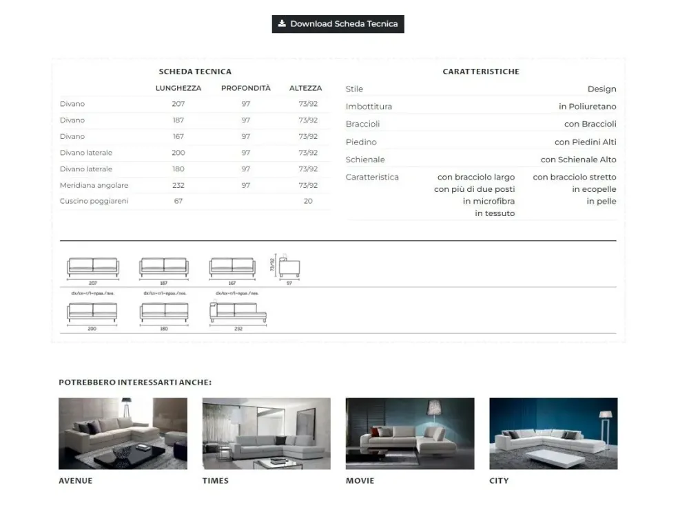 Divanidea Divano da 4 posti modello Prado di scontato- Divani