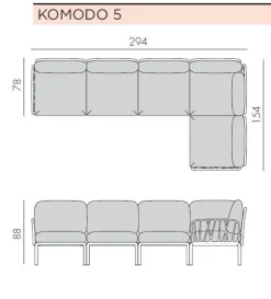 Sale Divano da giardino modello Komodo 5 SCONTATO Divani Da Giardino