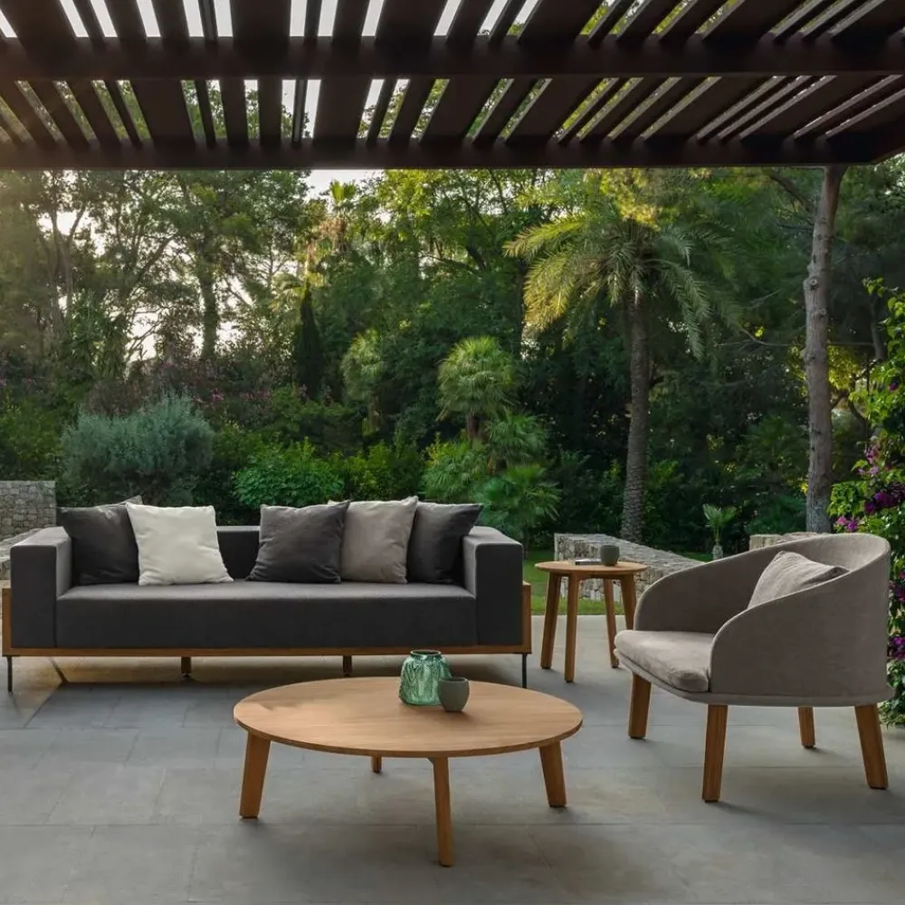 Talenti Divano da giardino outdoor Cleo teak sofa cm 230 ecru' A PREZZI OUTLET- Divani Da Giardino