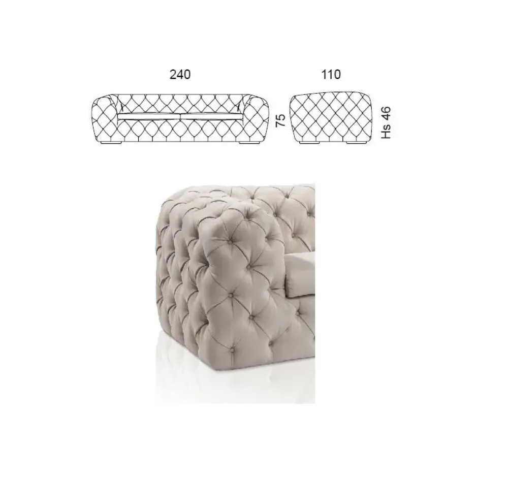 Divano design pelle Divano luxury new yok di con sconto del - 35%^Md work Outlet