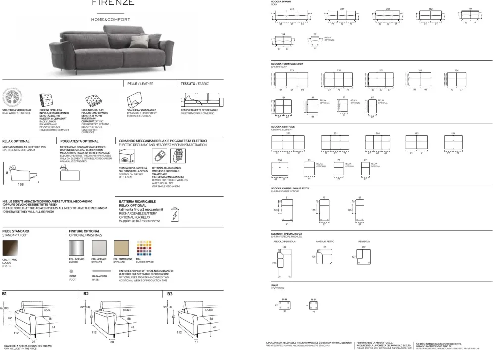 Divano design tessuto Firenze di con sconto del - 30%^Rosini New