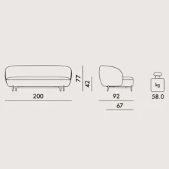 Online Divano design tessuto Lunam di con sconto del - 18% Divani