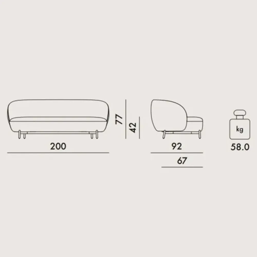 Online Divano design tessuto Lunam di con sconto del - 18% Divani