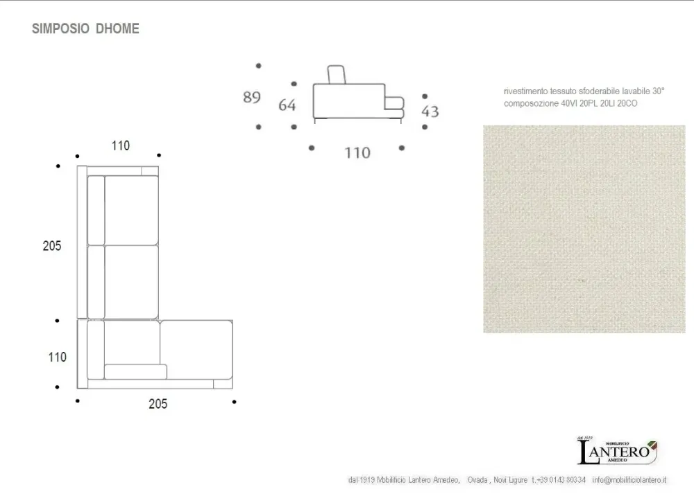 Divano Simposio divano ad angolo con chaise longue PREZZI OUTLET sconto 25%^DHome Hot