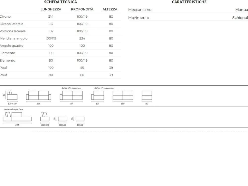 New Divano Diapason di in stile design in Offerta Outlet Divani