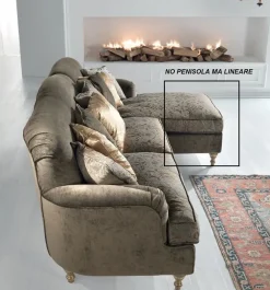 Md work Divano Divano luxury lineare  tessuto in misto piuma   a prezzo Outlet- Divani