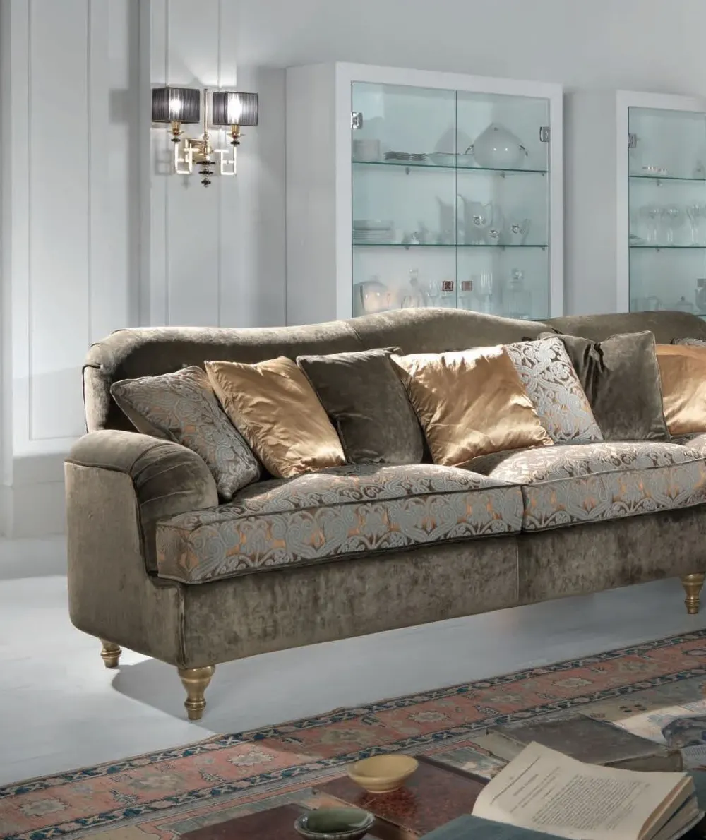 Md work Divano Divano luxury lineare tessuto in misto piuma a prezzo Outlet- Divani