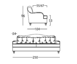 Md work Divano Divano luxury lineare tessuto in misto piuma a prezzo Outlet- Divani