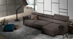 Excò Divano Divano mod.bistrò con poggiatesta reclinabili e sedute estraibili in promo-sconto del 50% in Tessuto sfoderabile  di scontato 48%- Divani