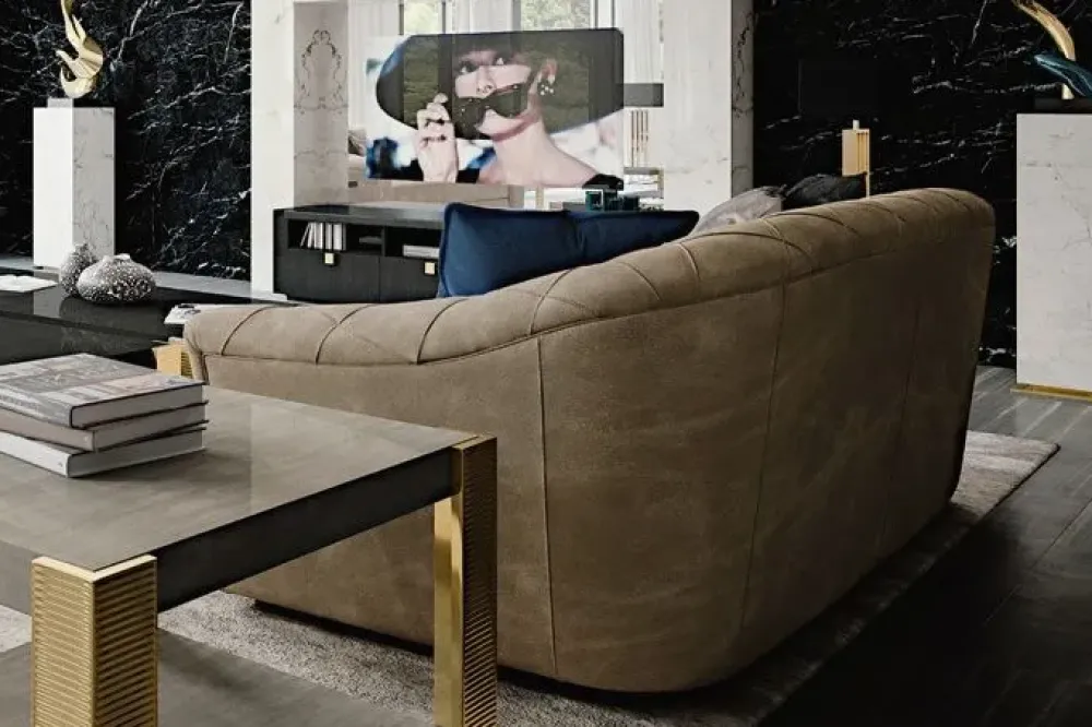 Md work Divano Divano nabuk alta qualità in Offerta Outlet- Divani
