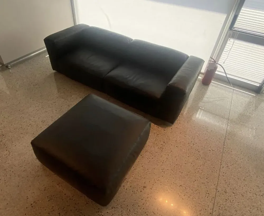 Md work Divano Divano pelle e piuma come foto a PREZZO OUTLET scontato del 58%- Divani