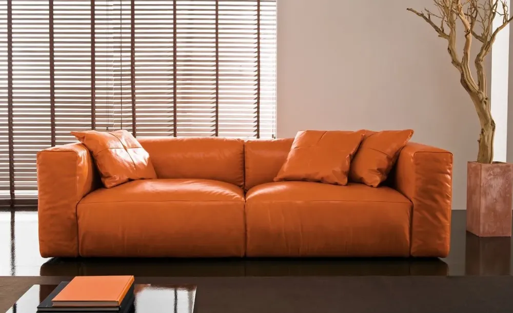 Md work Divano Divano pelle e piuma come foto a PREZZO OUTLET scontato del 58%- Divani