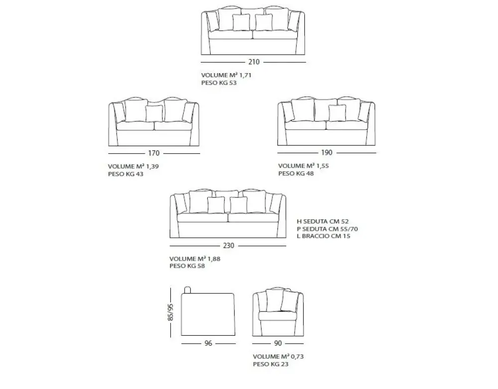 Md work Divano Divano piuma fine serie ad un prezzo imperdibile- Divani