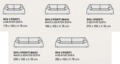 Md work Divano Divano piuma vari tessuti a PREZZO OUTLET- Divani