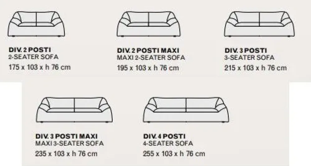 Md work Divano Divano piuma vari tessuti a PREZZO OUTLET- Divani