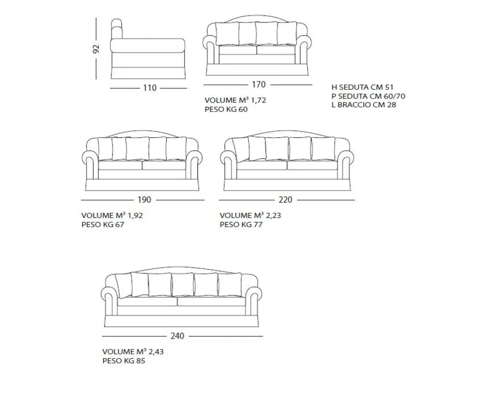 Md work Divano Divano portovecchio vari rivestimenti piuma a PREZZO OUTLET scontato del 52%- Divani