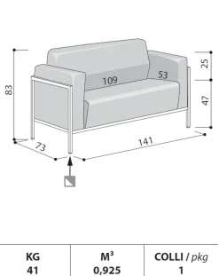 Las Mobili Divano Domus 2 posti in altro a prezzo scontato- Arredo Ufficio