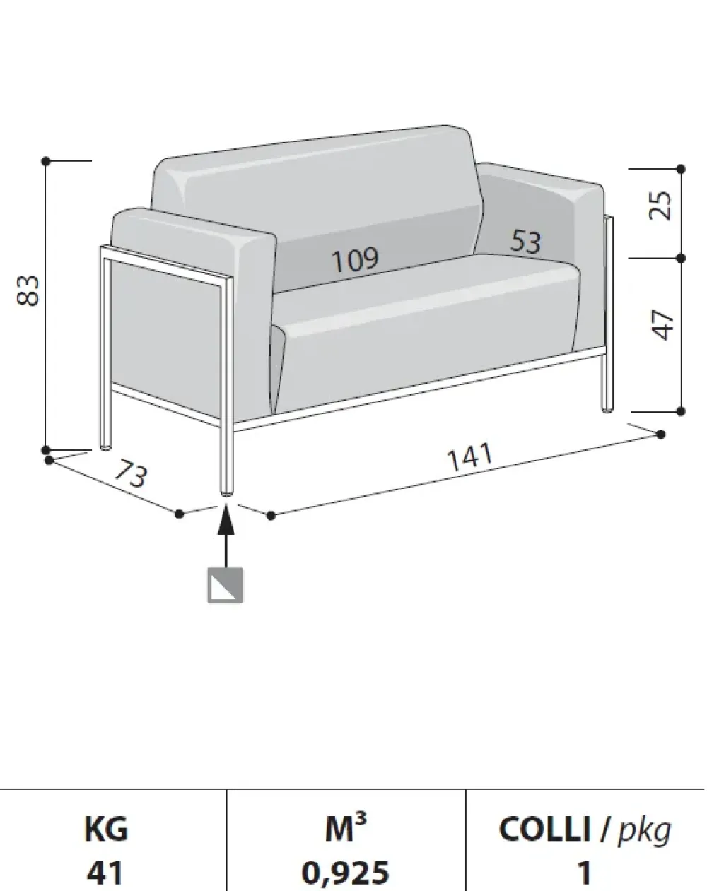 Las Mobili Divano Domus 2 posti in altro a prezzo scontato- Arredo Ufficio