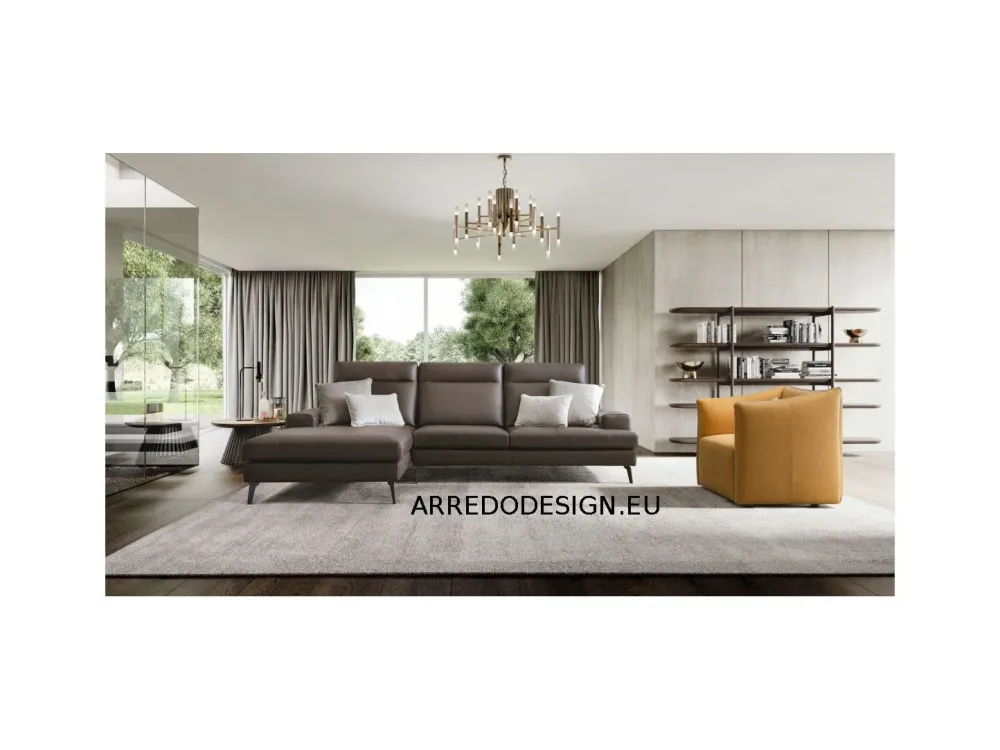 Discount Divano Emmet pelle in poliuretano a prezzo Outlet Divani