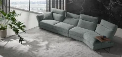 Divano Divano mod.silky rovestito in tessuto con movimento relax in promo-sconto del 50% PREZZI OUTLET sconto 45%^Excò New
