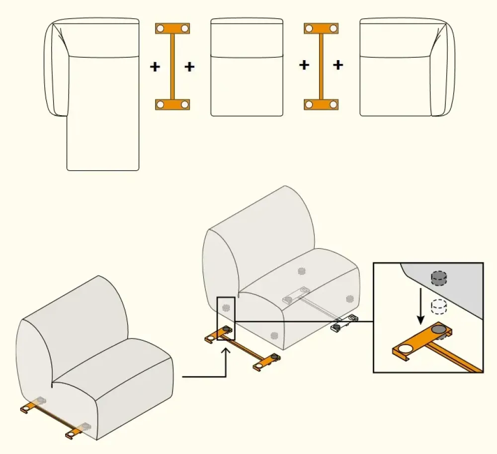 Divano Float tessuto in poliuretano a prezzo scontato^Felis New