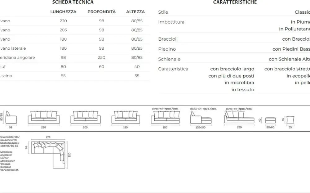 Divano Heritage in stile Moderno Con schienale a prezzi outlet^Divanidea Best
