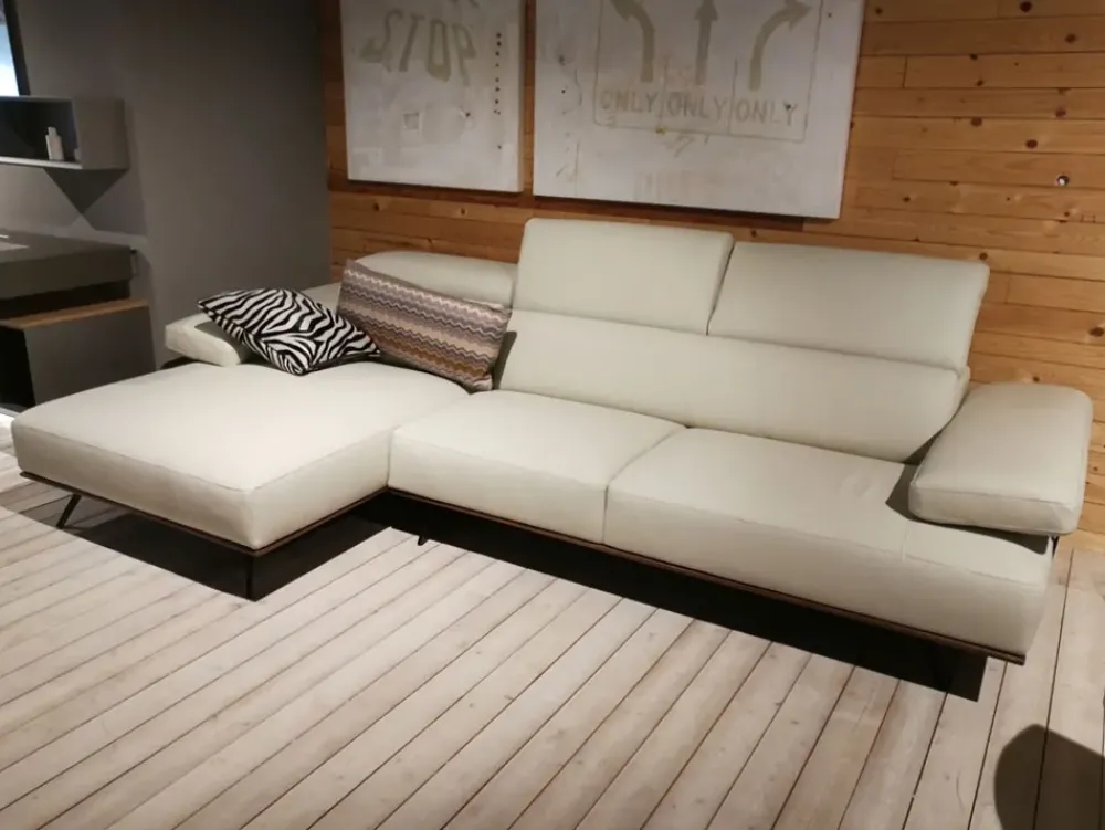 Clearance Divano in pelle con penisola New york Salotti a prezzo Outlet Divani