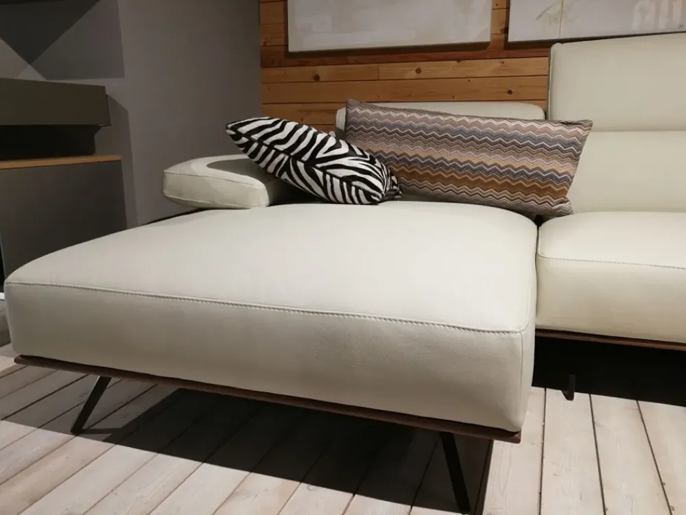 Clearance Divano in pelle con penisola New york Salotti a prezzo Outlet Divani