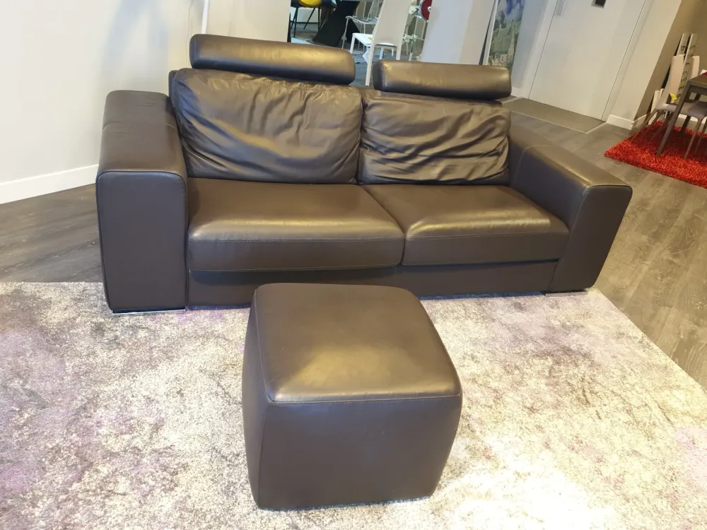 Divano in Pelle Manhattan salotti^Alberta Discount