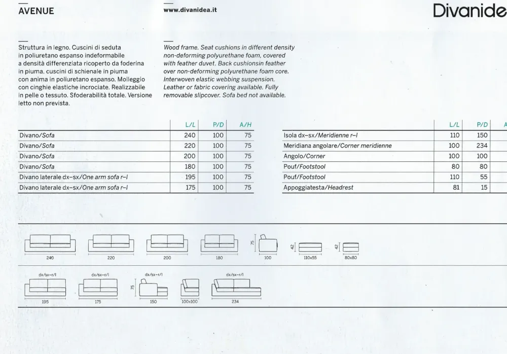 Divanidea Divano in Tessuto modello Avenue a prezzo riservato- Divani