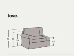 Outlet Divano in Tessuto stile classico modello Love scontato - 49% Divani