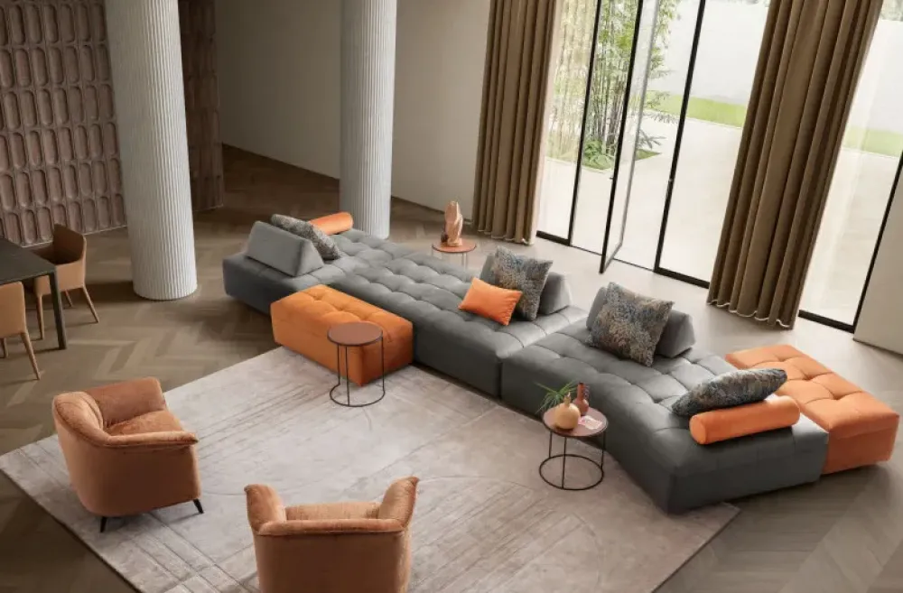 Artigianale Divano in Tessuto stile design modello Reeder scontato - 20%- Divani