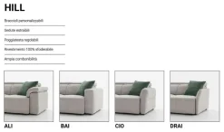 Divano in Tessuto stile moderno modello Hill scontato - 35%^Le Comfort Best